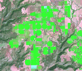 Landsat 7,4,3 band combination