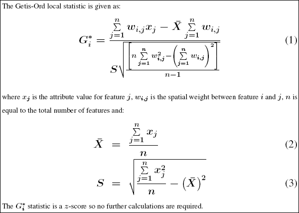 Mathematics for the Gi* statistic